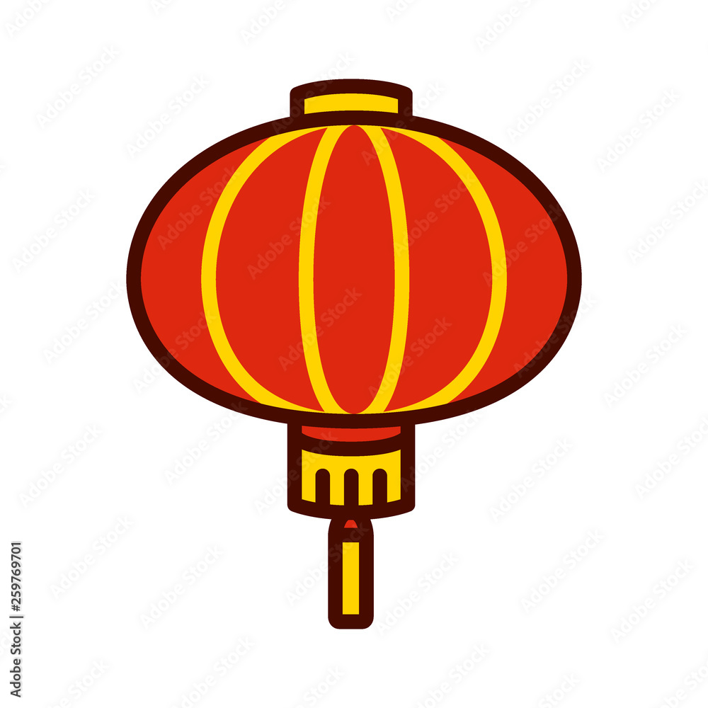 Cartoon Chinese Lantern Emoji Icon Isolated Stock Illustration | Adobe Stock