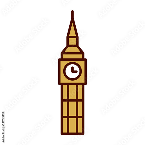 Cartoon Big Ben Emoji Icon Isolated