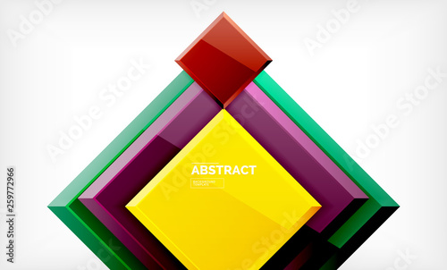 Geometric abstract background, modern square design