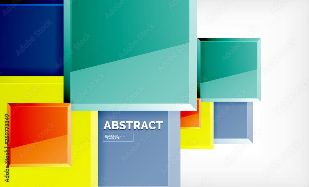 Geometric abstract background, modern square design