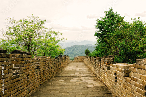 Great Wall of China in Summer. Mutianyu section near Beijing