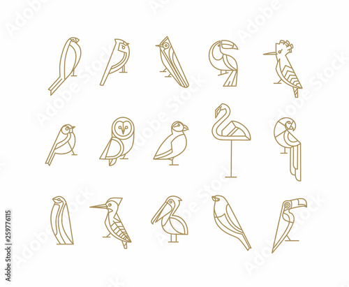 Obraz na płótnie Birds art deco flat graphic w salonie