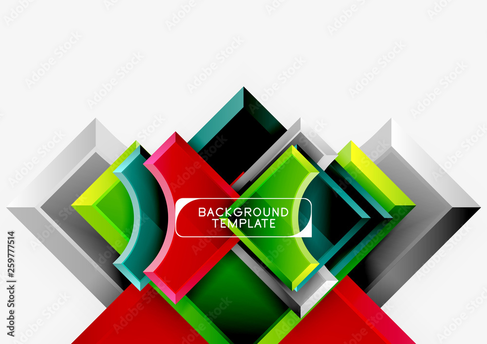 Geometrical 3d shapes background Geometrical 3d shapes background
