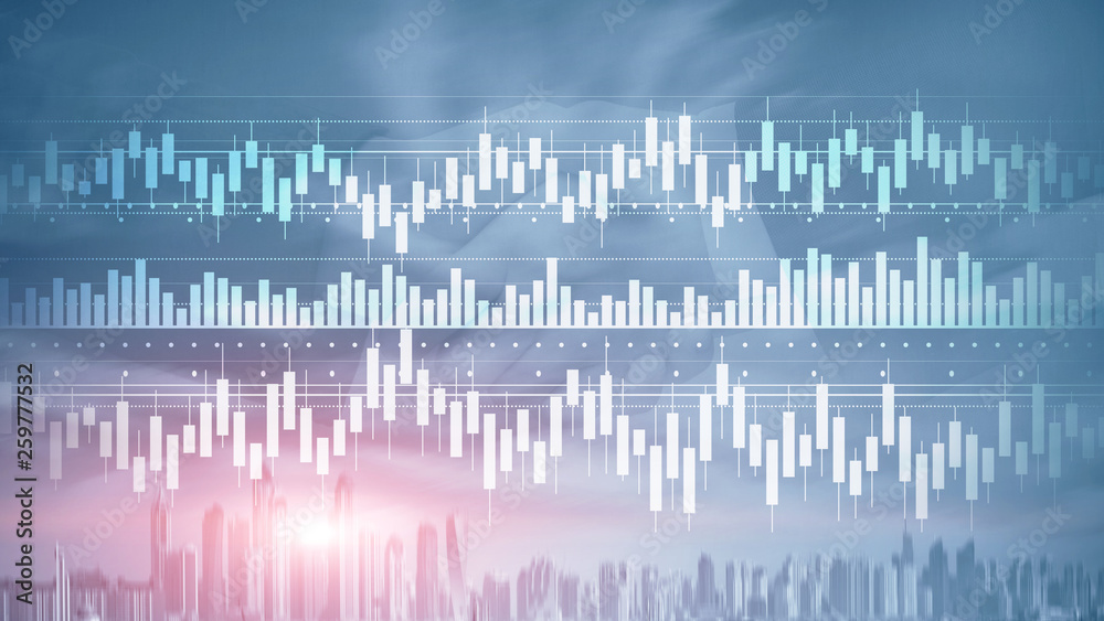 Candles chart diagram graph stock trading investment business finance concept mixed media double exposure virtual screen. Candles chart diagram graph stock trading investment business finance concept mixed media double exposure virtual screen.