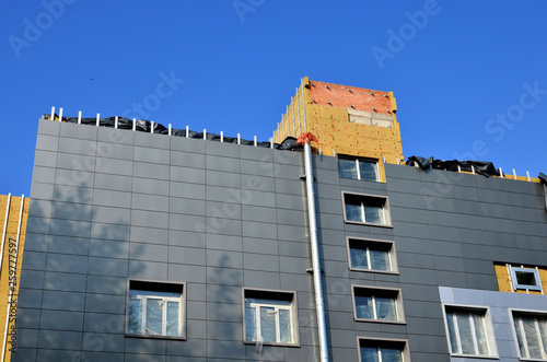 Obraz na plátně Facing of the building ventilated facade