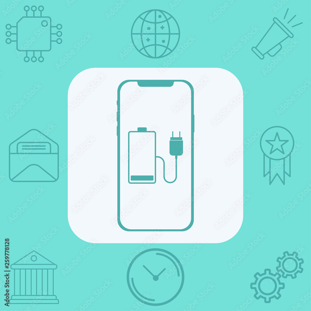 Charging phone vector icon sign symbol Charging phone vector icon sign symbol