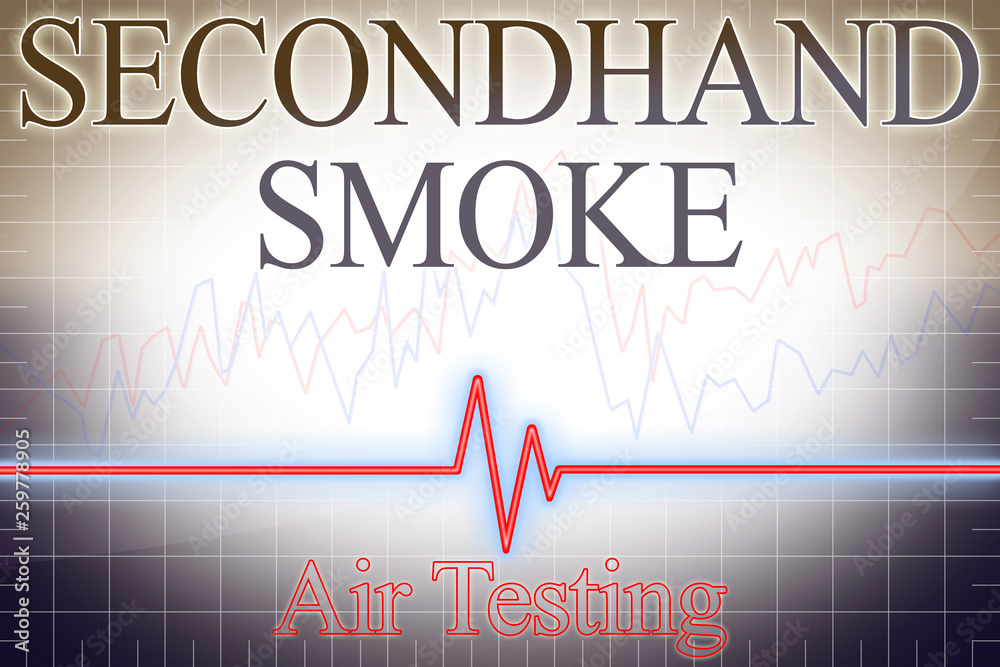 Obraz premium Secondhand smoke indoor pollutant Air Testing with graph - concept image