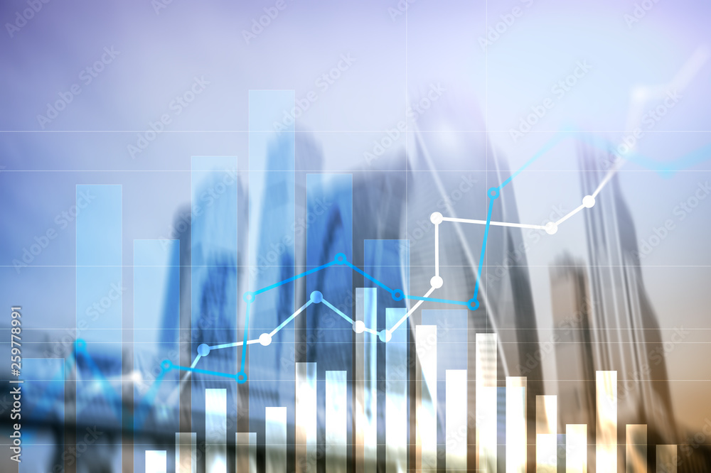 Financial growth graph. Sales increase, marketing strategy concept. Financial growth graph. Sales increase, marketing strategy concept.