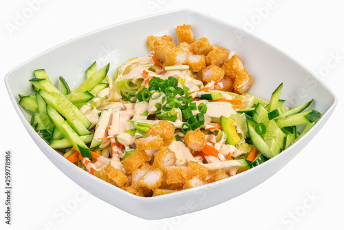 Japanese salad served on white plate