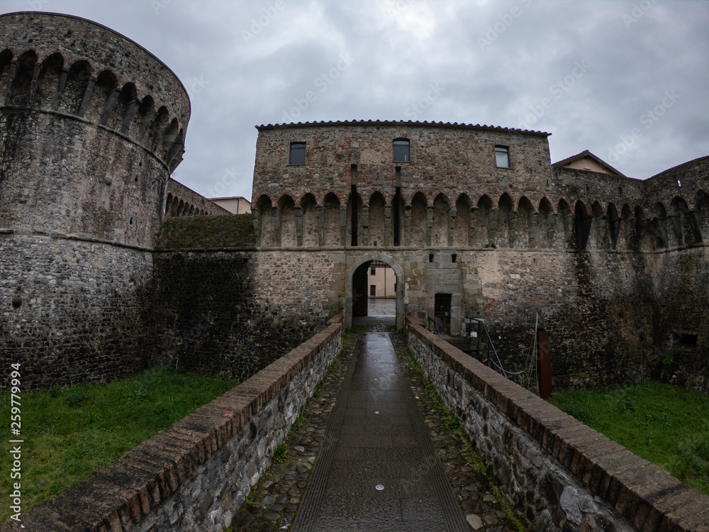 The Citadel fortress of Firmafede in Sarzana Italy, front