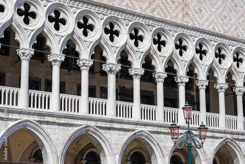 Close up of Doges Palace in Venice  Italy