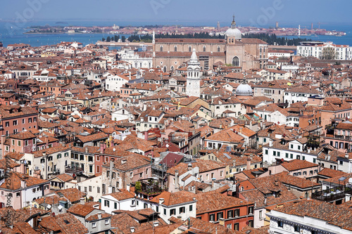 Aerial view of Venice, Murano in the background