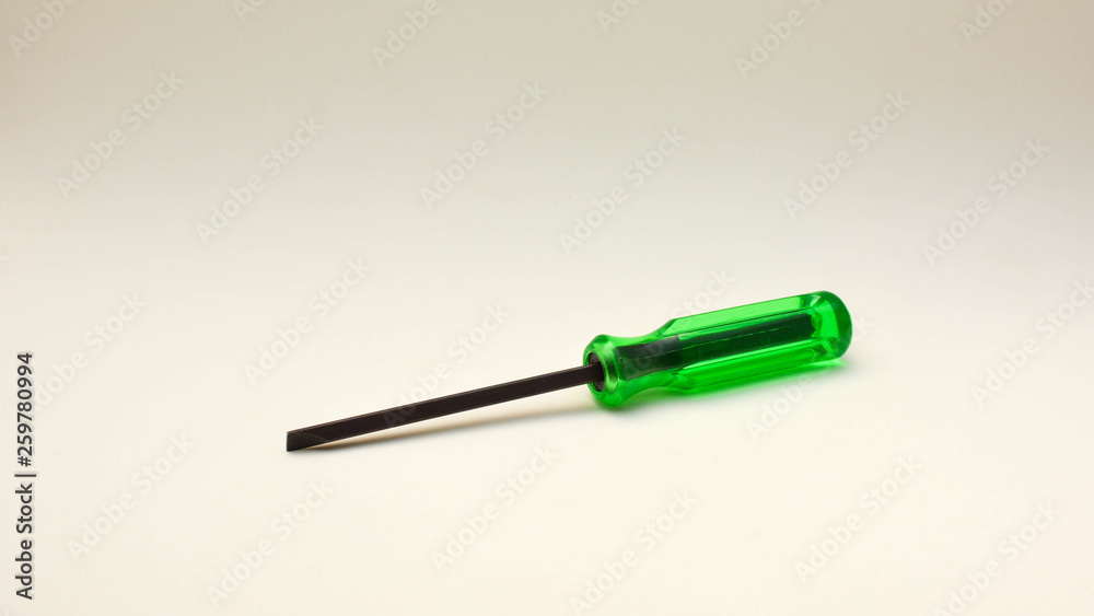 green screwdriver with shadow green screwdriver with shadow