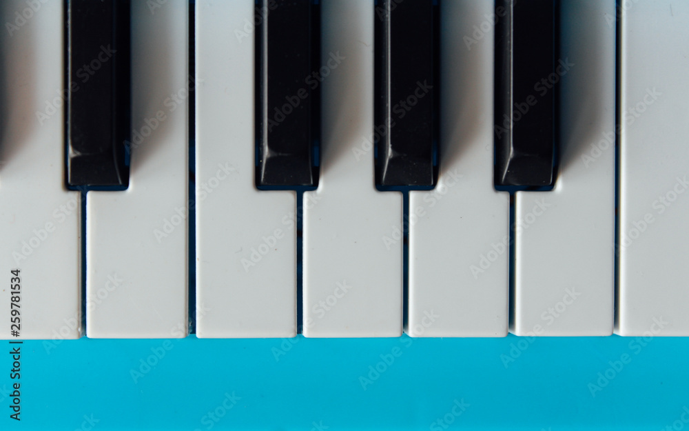 Naklejka premium Piano keys viewed from above