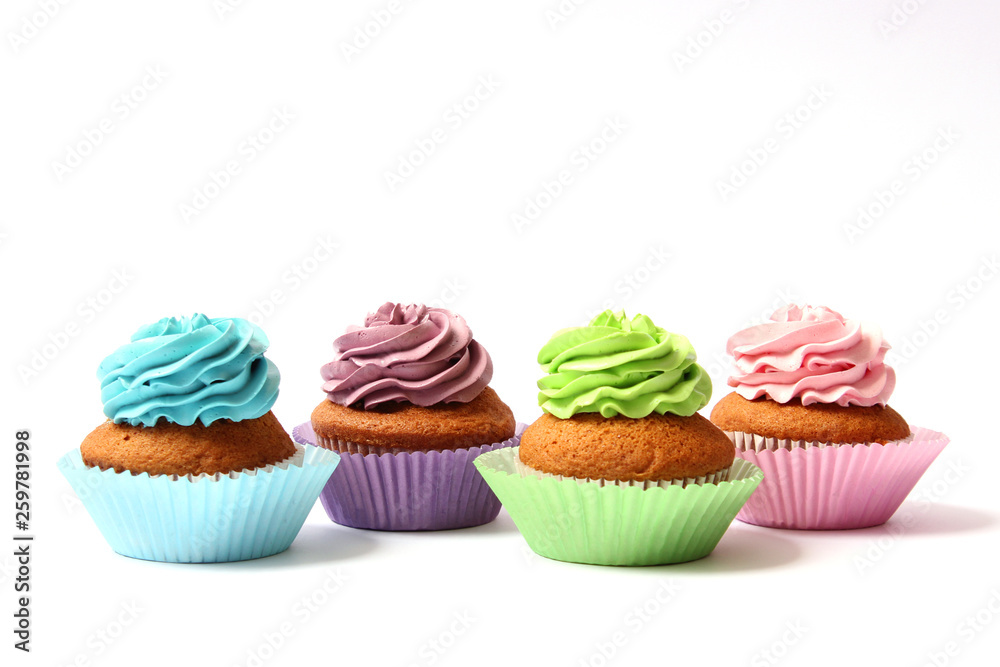 tasty cupcakes on a white background. tasty cupcakes on a white background.