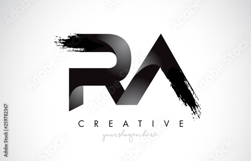 RA Letter Design with Brush Stroke and Modern 3D Look.