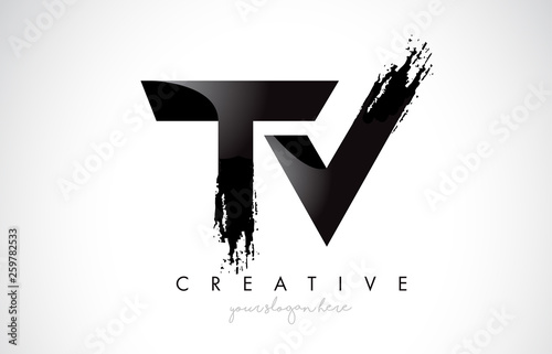 TV Letter Design with Brush Stroke and Modern 3D Look.