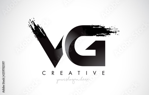 VG Letter Design with Brush Stroke and Modern 3D Look. photo