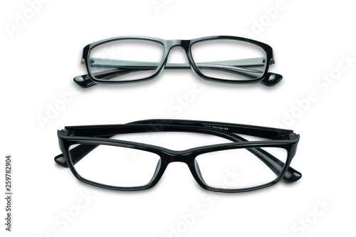 Glasses on white background with Clipping path.
