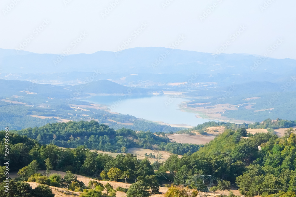 View of Montedoglio lake, Arezzo, Italy