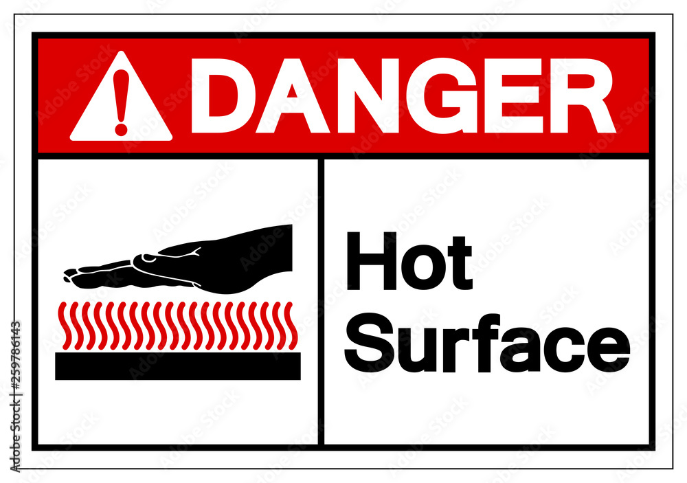 Danger Hot Surface Symbol Sign, Vector Illustration, Isolate On White Background Label .EPS10