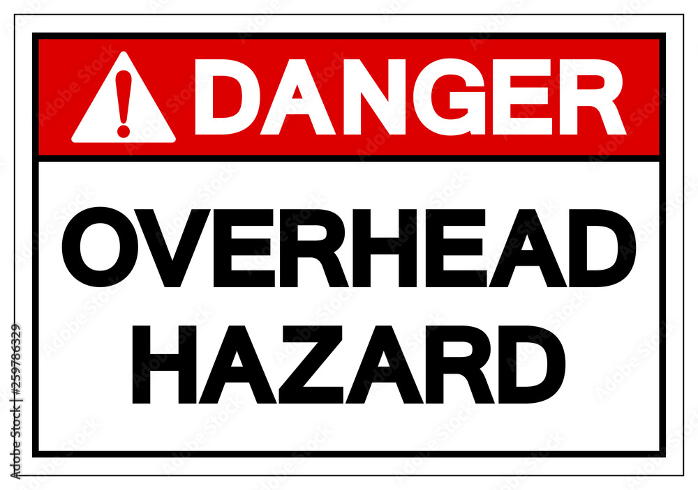 Danger Overhead Hazard Symbol Sign, Vector Illustration, Isolate On White Background Label .EPS10