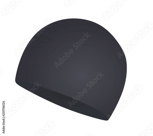 Black swim hat. vector illustration
