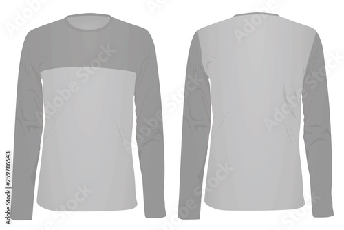 Long sleeve grey t shirt. vector illustration