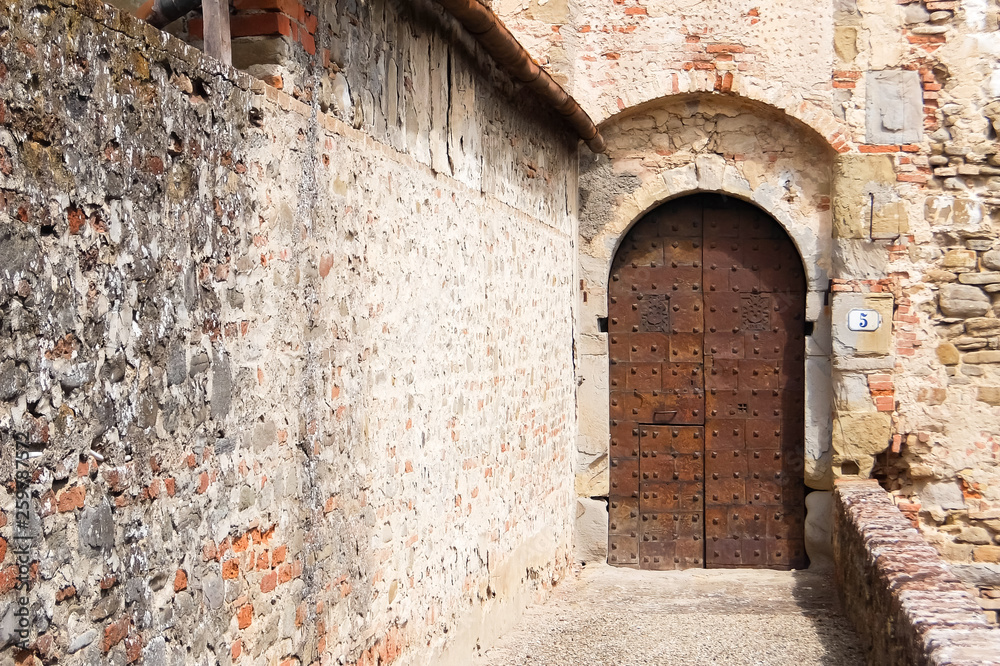 Sansepolcro, Italy. Entrance gate of medieval castle (Castello Mediceo)