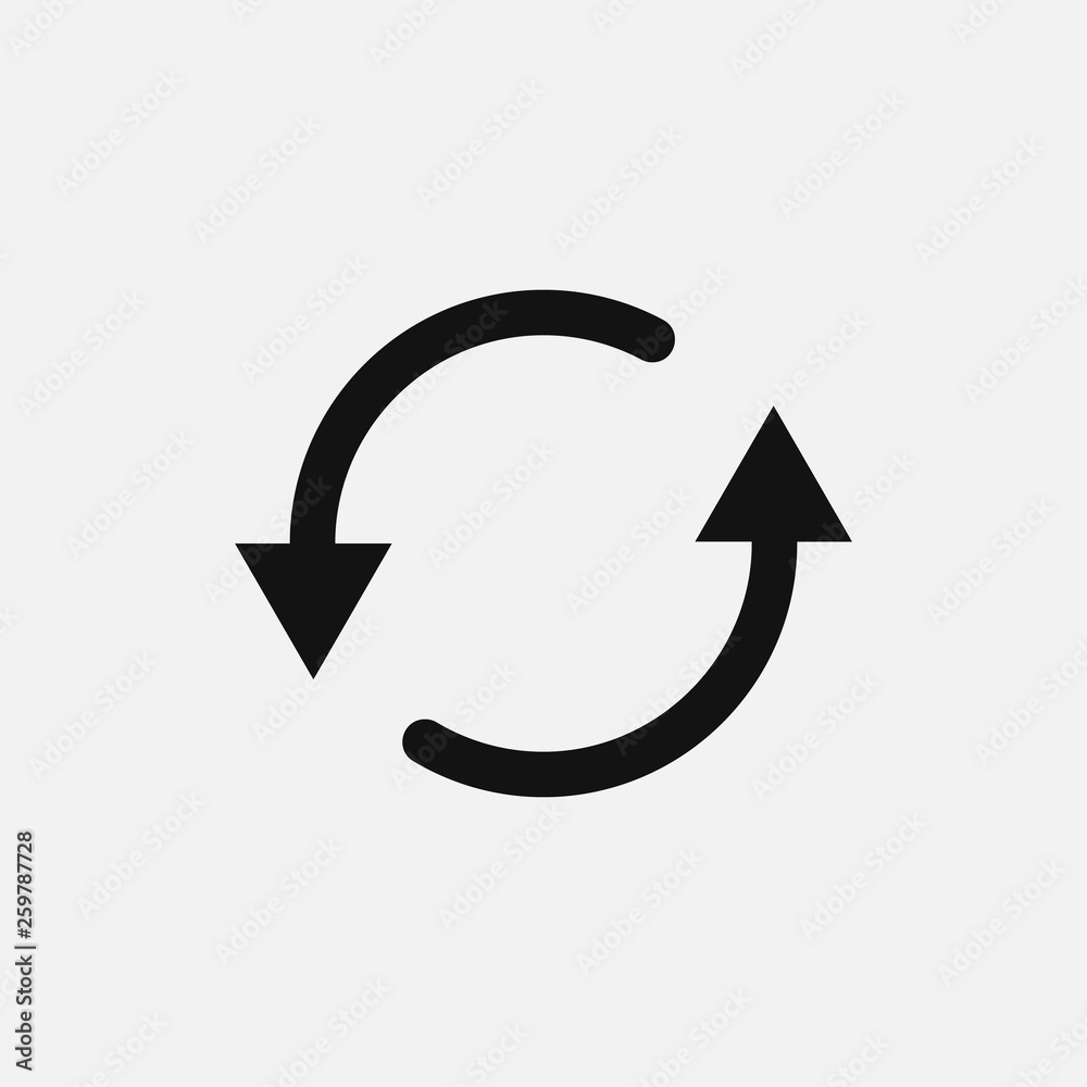 Update icon isolated on white background. Vector illustration. Update icon isolated on white background. Vector illustration.