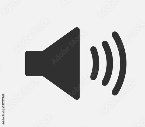Sound icon isolated on white background. Vector illustration.