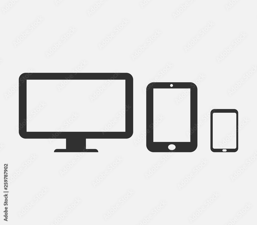 Devices icon isolated on white background. Vector illustration.
