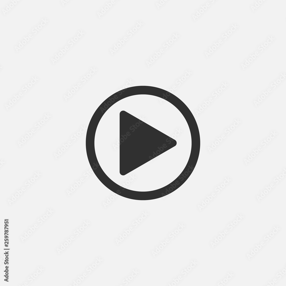 Play icon isolated on white background. Vector illustration. Play icon isolated on white background. Vector illustration.