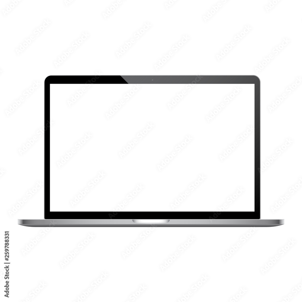 vector realistic laptop mockup with empty white screen vector realistic laptop mockup with empty white screen