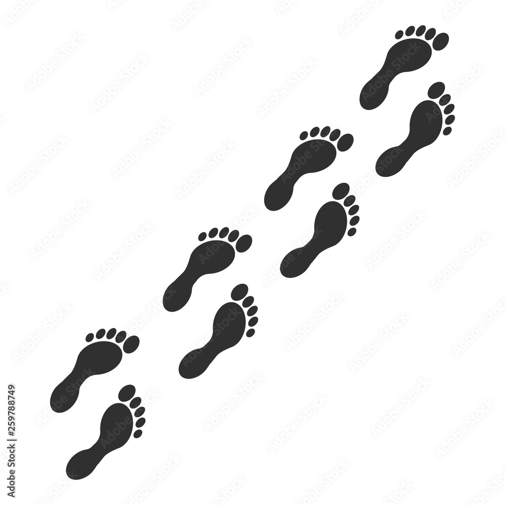 Footprint icon isolated on white background. Vector illustration. Eps 10. Footprint icon isolated on white background. Vector illustration. Eps 10.
