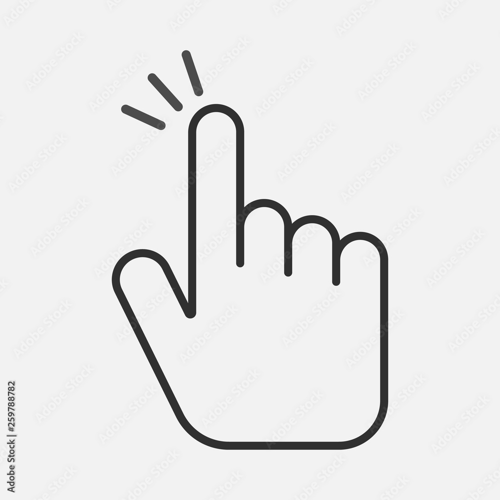 Hand icon isolated on white background. Vector illustration. Eps 10.