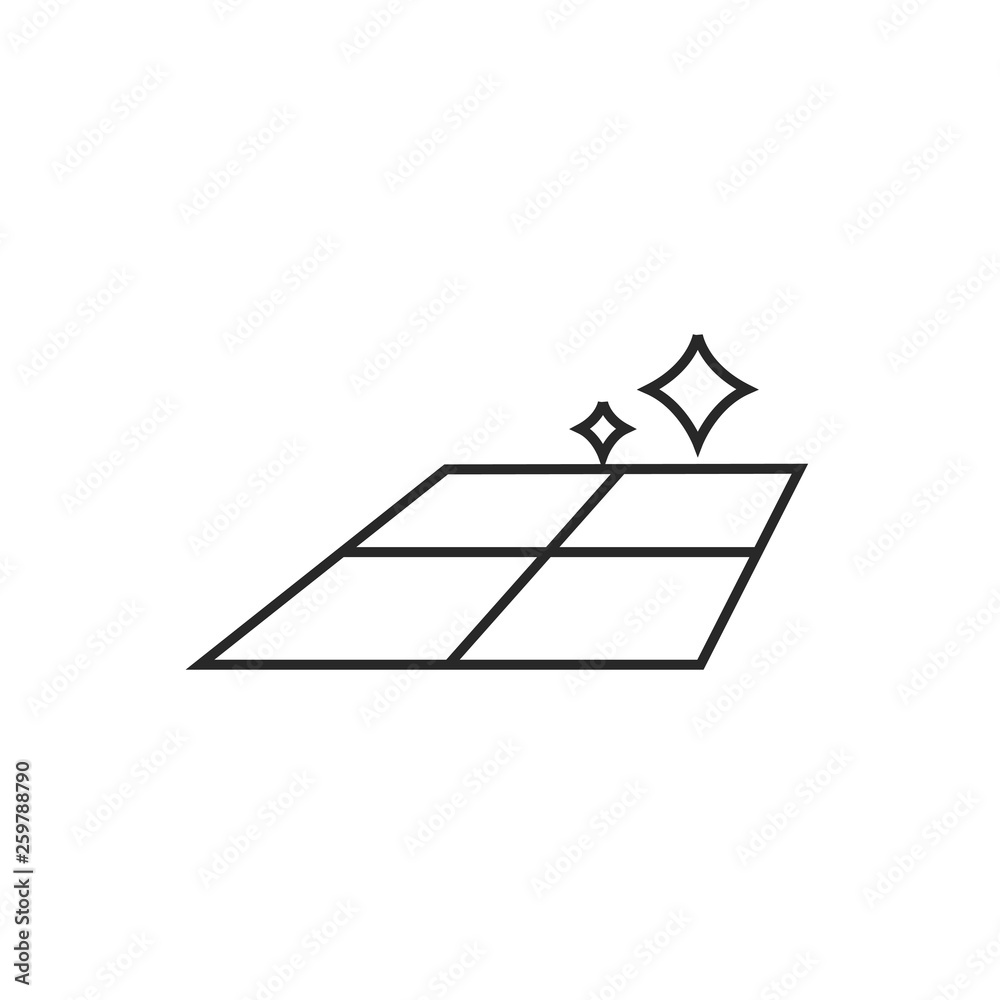 ceramic tile illustration. Tiled floor vector outline icon