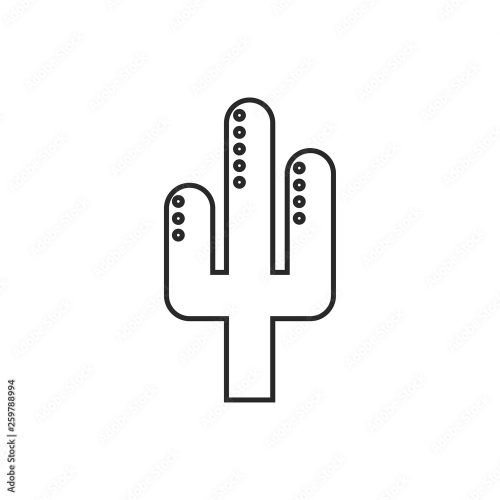 Desert cactus illustration. Plants vector outline icon Desert cactus illustration. Plants vector outline icon