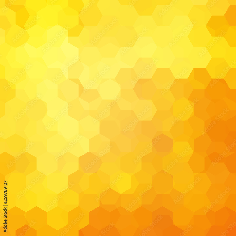 Abstract background consisting of yellow, orange hexagons. Geometric design for business presentations or web template banner flyer. Vector illustration Abstract background consisting of yellow, orange hexagons. Geometric design for business presentations or web template banner flyer. Vector illustration