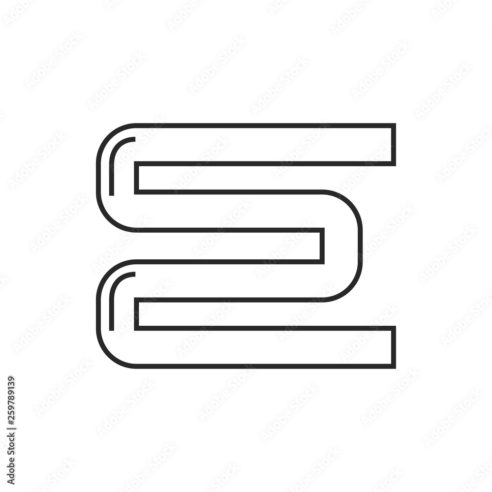 Towel bath radiator illustration. Bathroom vector outline icon Towel bath radiator illustration. Bathroom vector outline icon