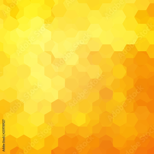 Abstract background consisting of yellow, orange hexagons. Geometric design for business presentations or web template banner flyer. Vector illustration