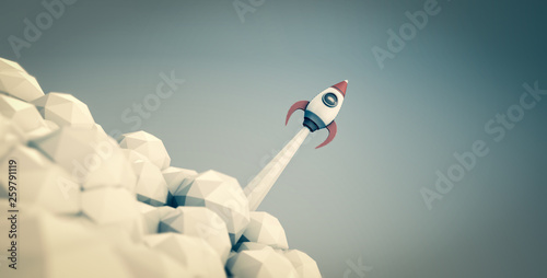 Raketenstart - Konzept Start-Up oder Unternehmensgründung