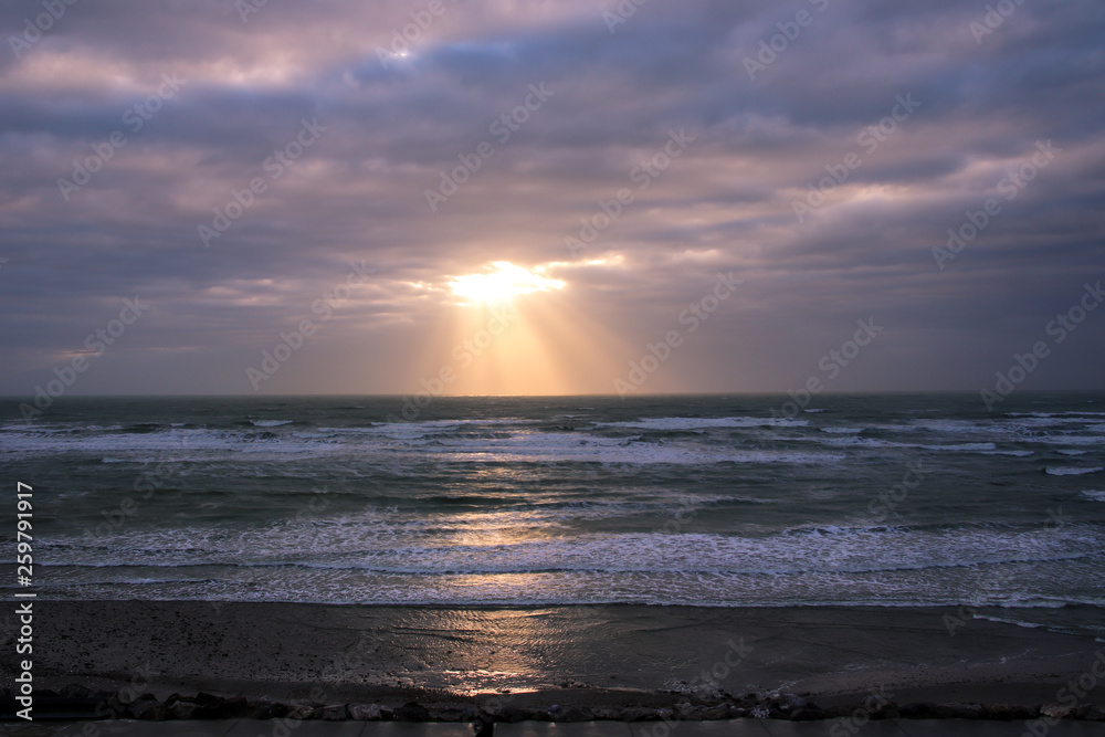 Storm Wimereux beach in Nord Pas de Calais, France Storm Wimereux beach in Nord Pas de Calais, France