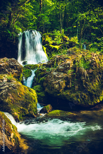 Waterfalls in the forest near B  rensch  tzklamm in Mixnitz - Austria