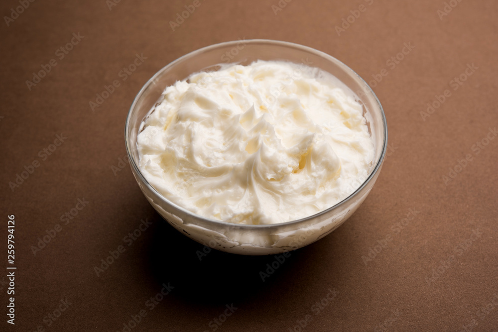 Homemade white Butter or Makhan/Makkhan in Hindi, served in a bowl. selective focus Homemade white Butter or Makhan/Makkhan in Hindi, served in a bowl. selective focus