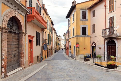 San Gemini  Italy. Beautiful old street in historic center of San Gemini.