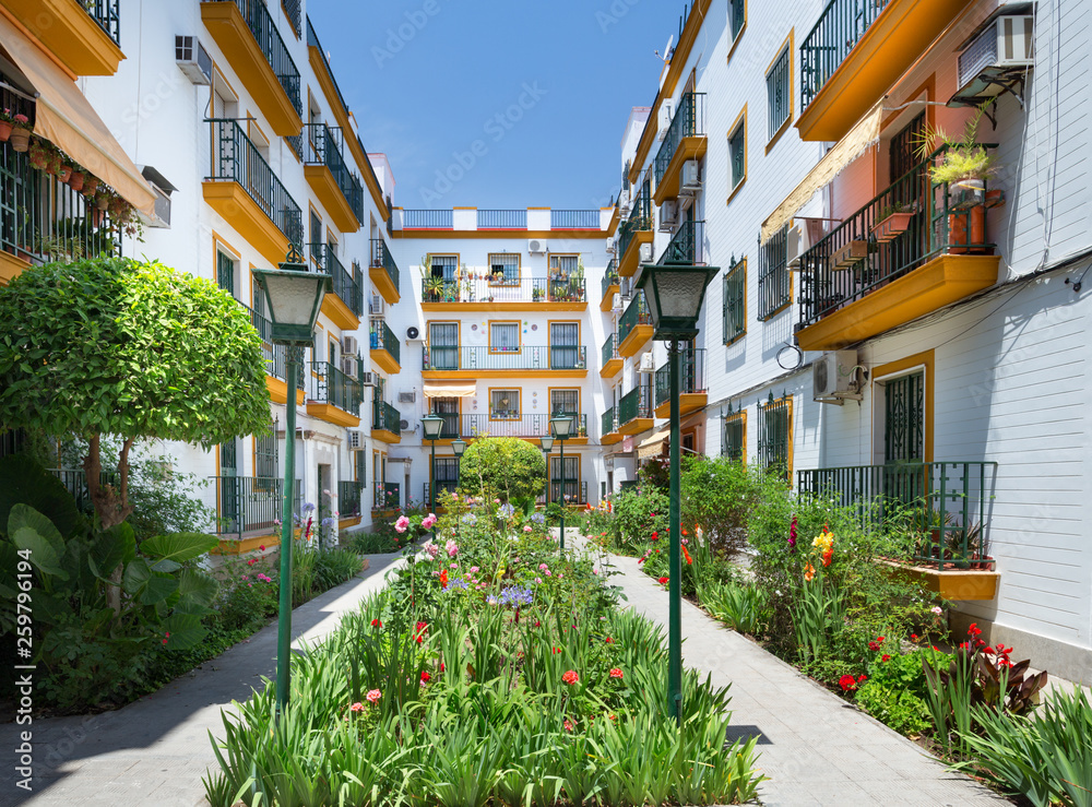 Fototapeta Seville, Spain - Architecture barrio Santa Cruz district