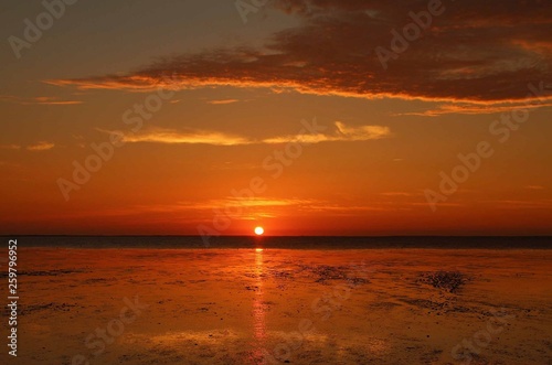 nuage mer ciel coucher de soleil 