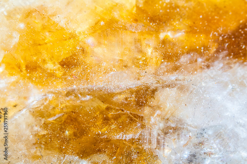 Extreme Close Up of An Citrine Crystal Quartz Abstract photo