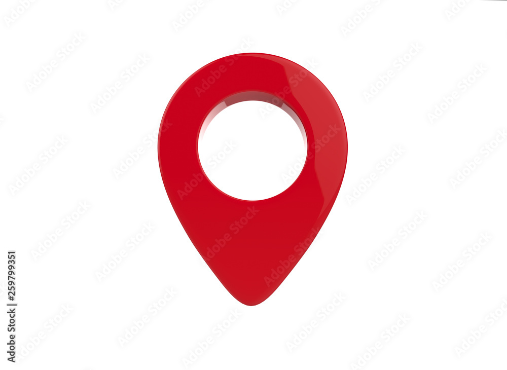 Red color GPS icon 3d render image Red color GPS icon 3d render image
